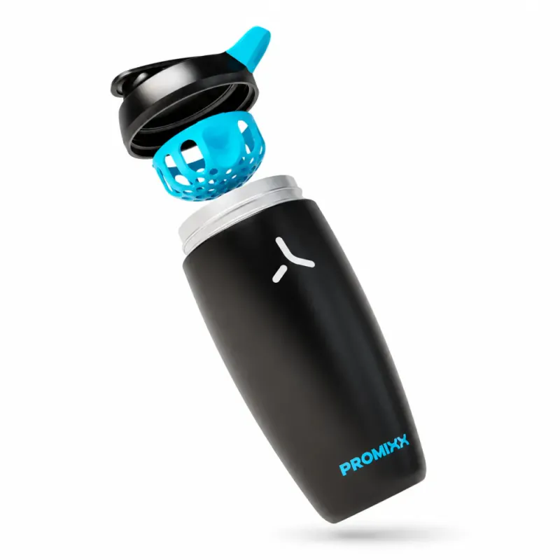 Promixx Pursuit Insulated Steel Shaker - 700ml - Black/Cyan
